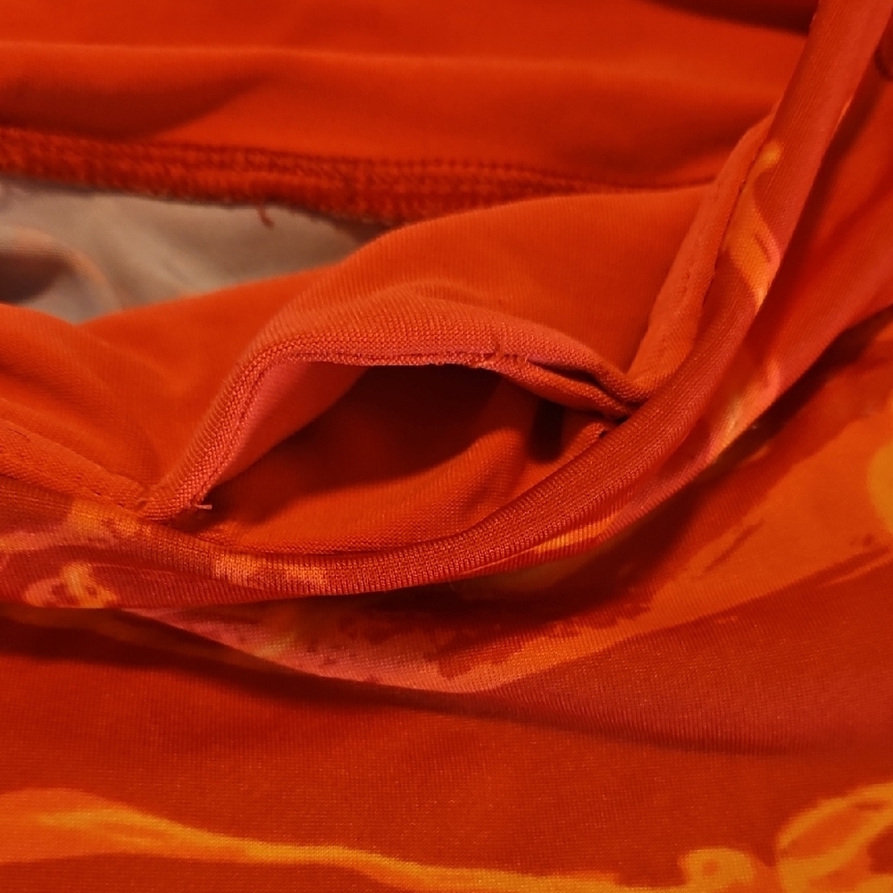 RBX Orange and Red Activewear Capri Leggings - Picture 3 of 4